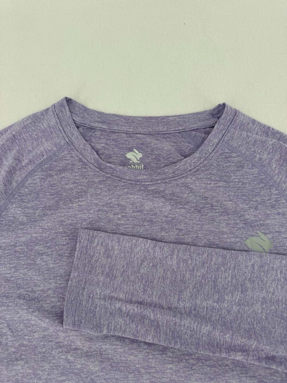 rabbit Long Sleeve Athletic Shirt Size MD Purple Heather Running Top